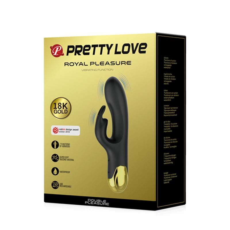 Vibrador Gold Royal Pleasure Doble Estimulación Con 7 Funciones En Silicona Líquida Usb Recargable