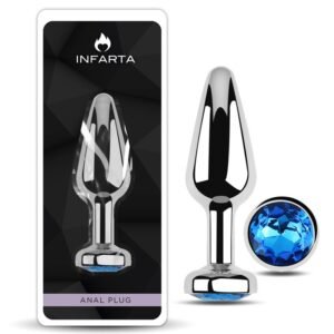 Anal Plug Titan Metal Small Blue Dark