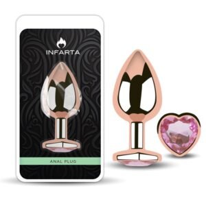 Anal Plug Heart Love Rose Metal Medium Rosy