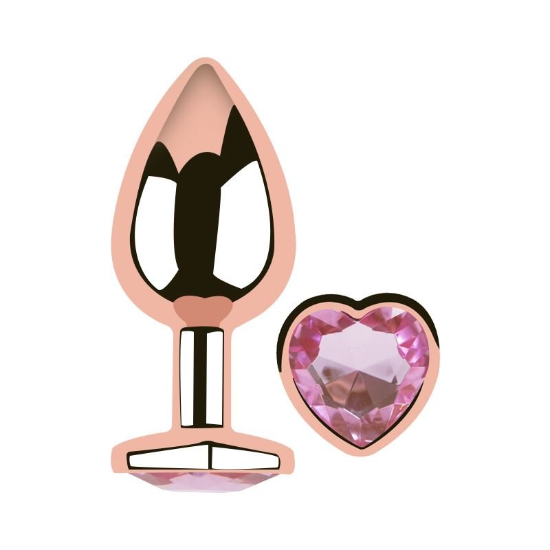 Anal Plug Heart Love Rose Metal Medium Rosy - Imagen 2