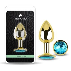 Anal Plug Eros Gold Metal Small Lightblue