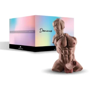 Dominus – Compact Muscle Torso With Hyper-Realistic Dildo Penis & Ass With Vibrator - Marron