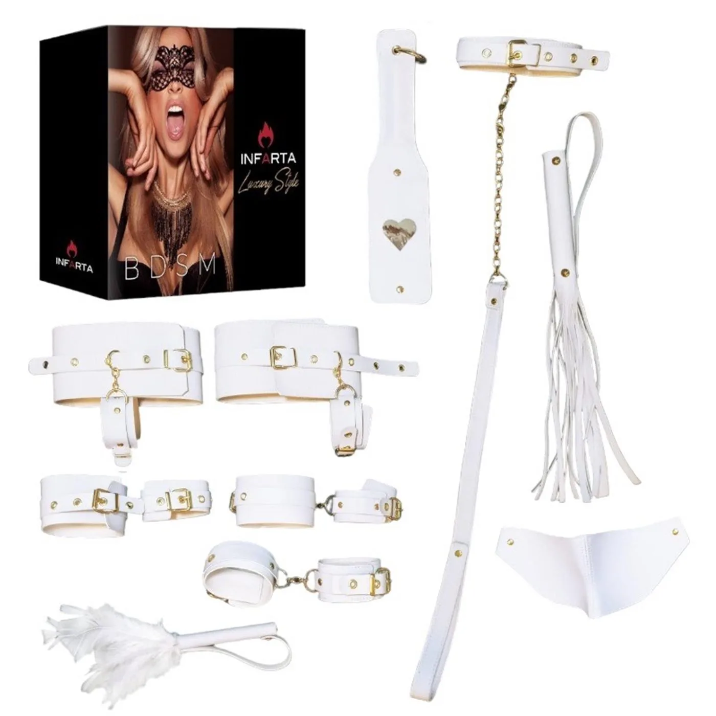 Kit Luxury Blanco Y Herrajes Dorados 8 Piezas - Imagen 16