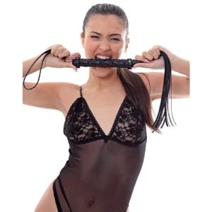 Latigo Labrado - Largo 80Cm - Mango 2,5Cm Diametro - Eco-Cuero