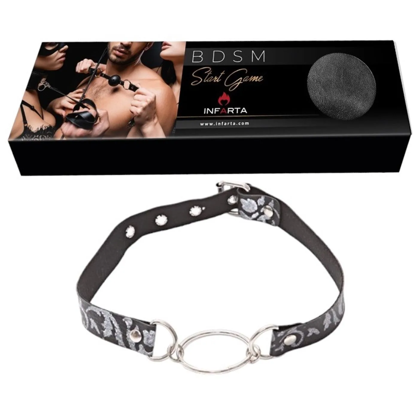 Mordaza Con Argolla De 4Cm Arabesco Plata - Imagen 6