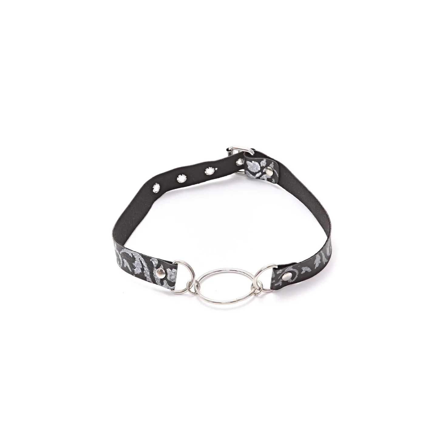 Mordaza Con Argolla De 4Cm Arabesco Plata - Imagen 5