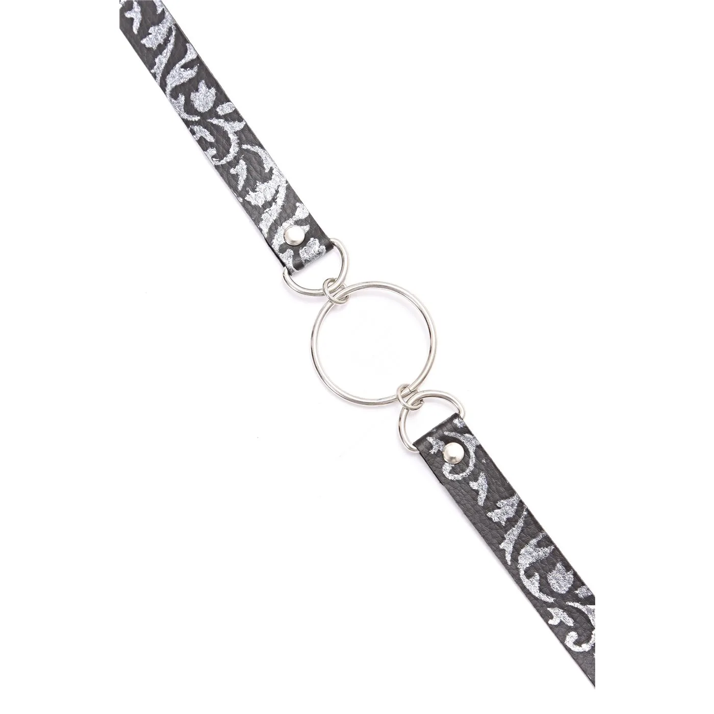 Mordaza Con Argolla De 4Cm Arabesco Plata - Imagen 3