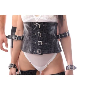 Corset Luxury Con Brazaletes Animal Print Gris