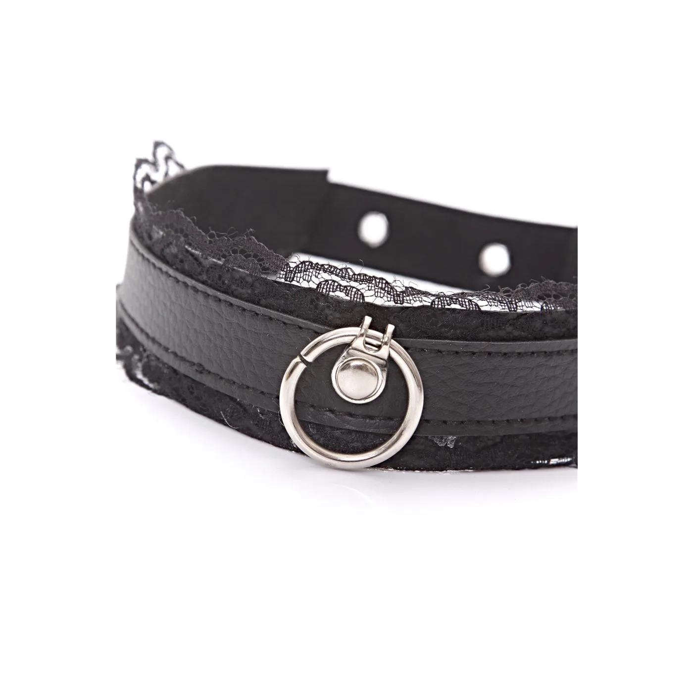 Collar Choker Aro Y Puntilla Negra - Imagen 5