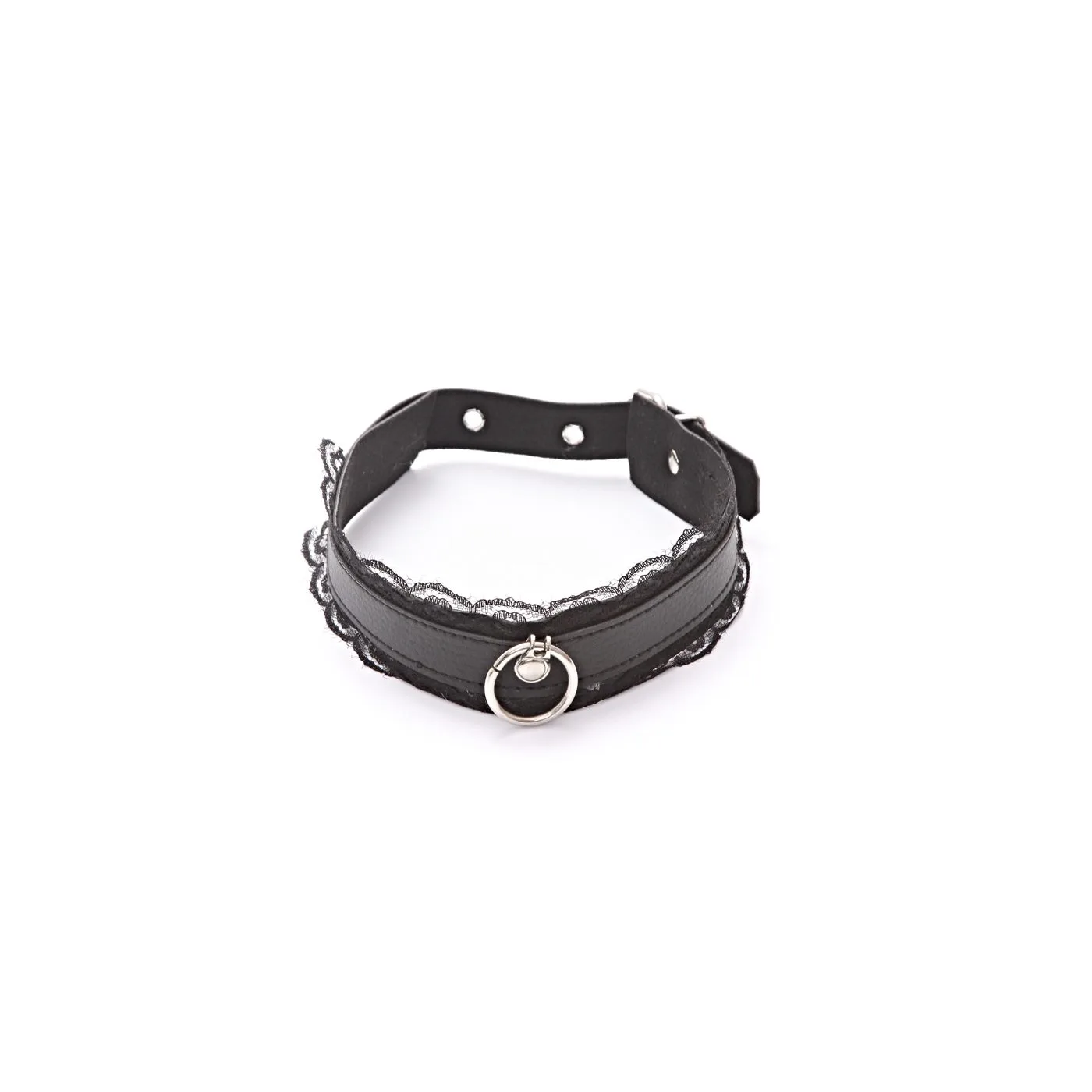 Collar Choker Aro Y Puntilla Negra - Imagen 4
