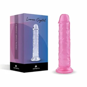 Consolador Rosa Lumen Crystal De Tpe Flexible Con Ventosa 16 Cm