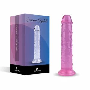 Consolador Violeta Lumen Crystal De Tpe Flexible Con Ventosa 16 Cm