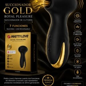 Succionador Gold Royal Pleasure Succionador De Clitoris 7 Funciones Silicona Usb Recargable 13Cm X 4Cm