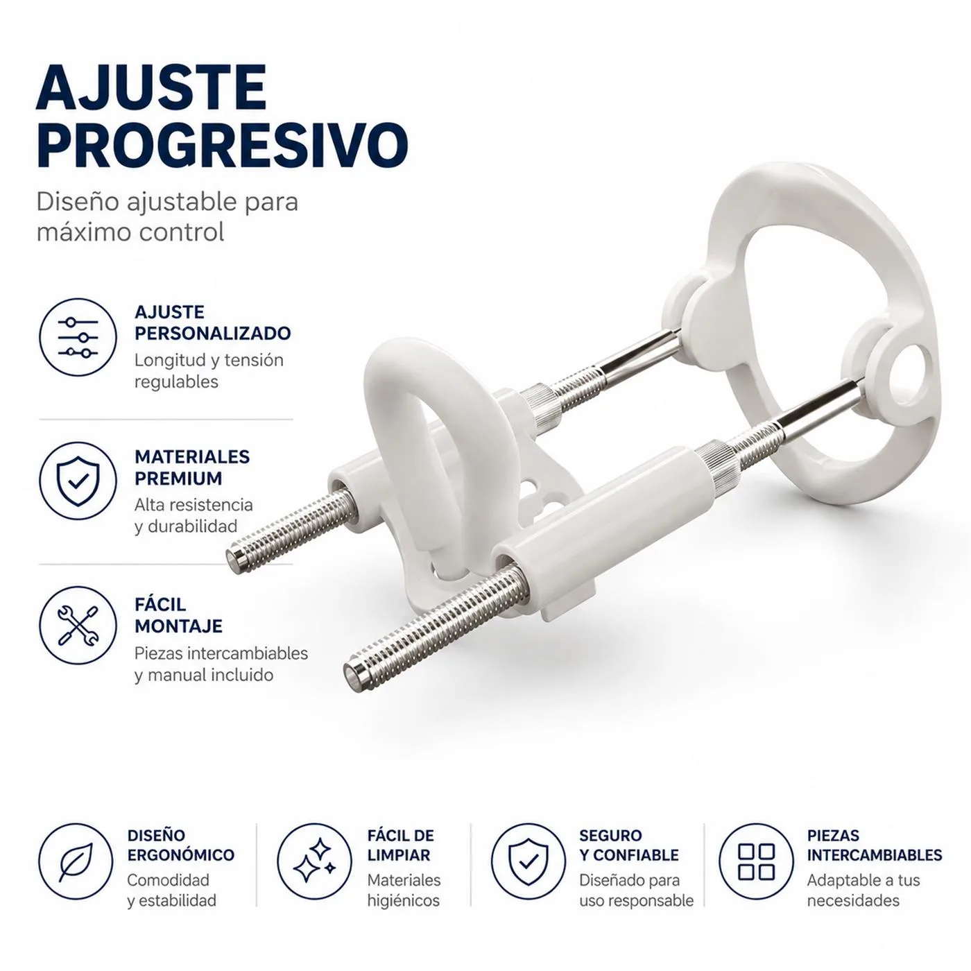 Extensor De Pene Standard Realov Talle M Blanco Ajustable - Imagen 10