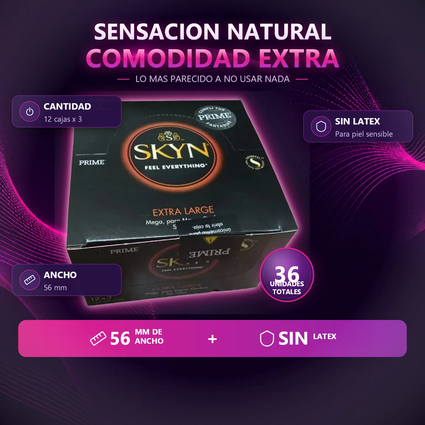 Preservativos Skyn Extra Large 12 X 3 - Imagen 6