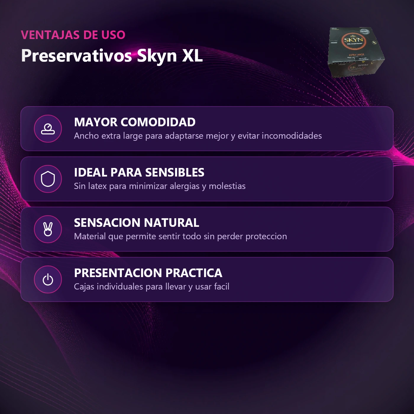 Preservativos Skyn Extra Large 12 X 3 - Imagen 3
