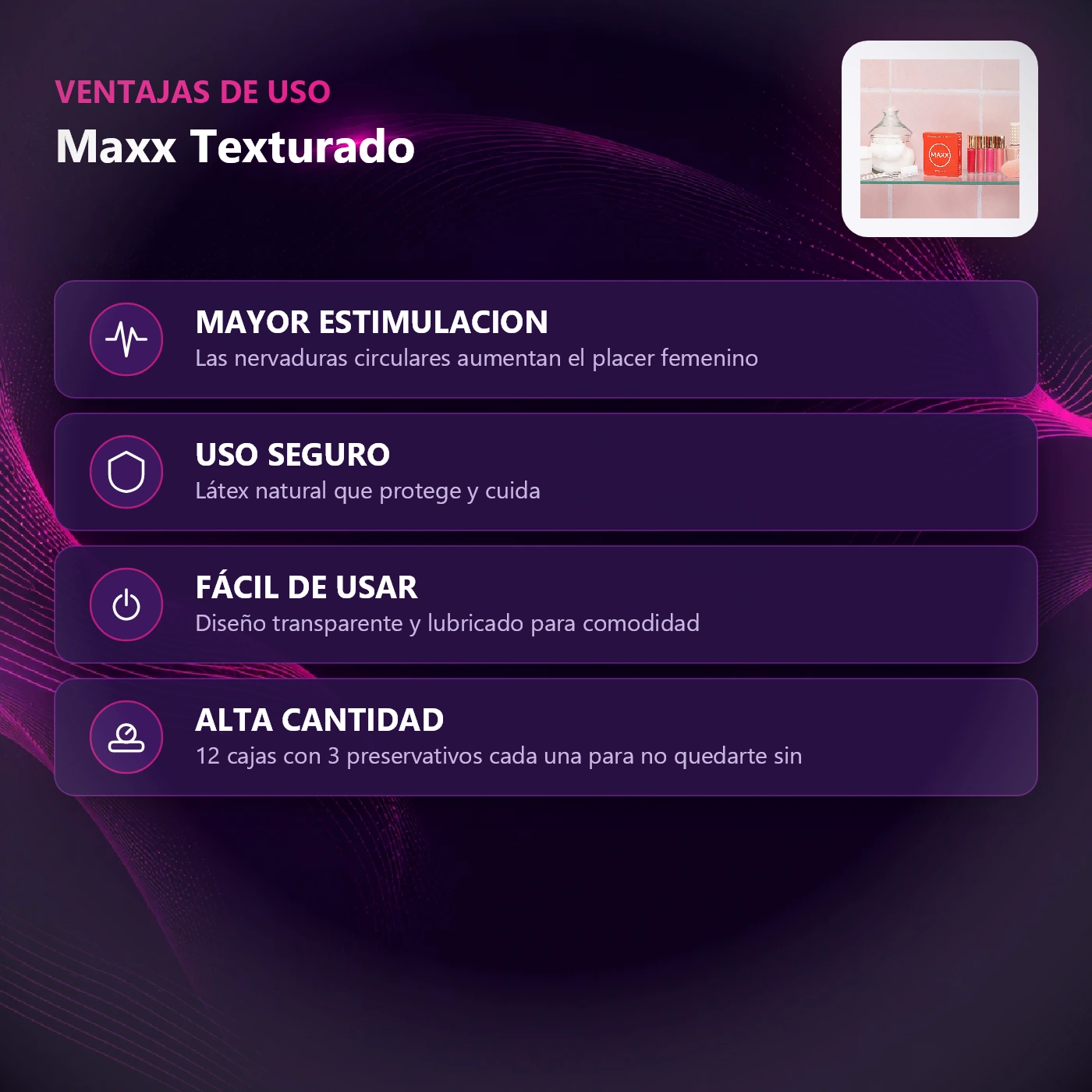 Maxx Preservativos Texturado 12X3 - Imagen 6