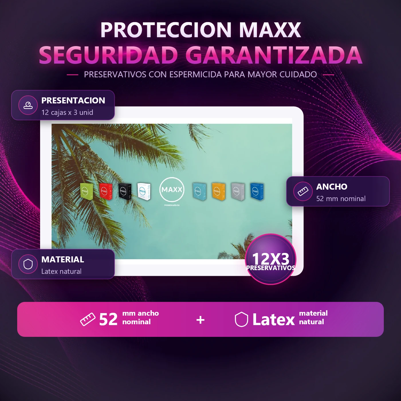 Maxx Preservativos Espermicida 12X3 - Imagen 7