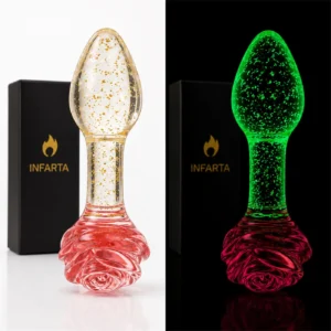 Glass Anal Plug Glow In The Dark Phantom Rose
