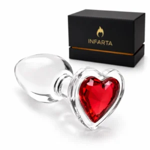 Glass Anal Plug Rosso Cuore Small