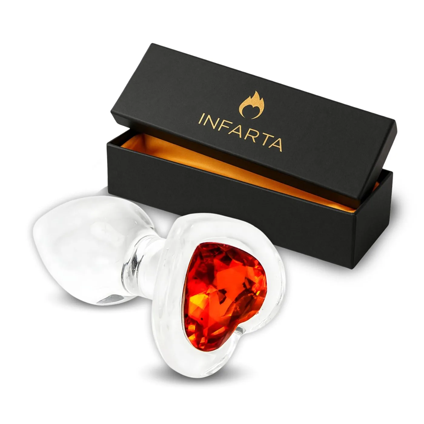 Glass Anal Plug Rosso Cuore Small - Imagen 2